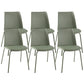 Modern Solid Back Side Chair Plastic Upholstered Armless Chair for Dining Room Green 6 Piece Set Clearhalo 'Dining Chairs' 'Dining Tables & Seating' 'dining_chair' 'furn' 'furn_dining_chair' 'Furniture' 'Kitchen & Dining Furniture' 6104012