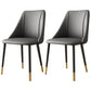 Glam Upholstered Dining Side Chair Faux Leather and Metal Dining Chair Grey 2 Piece Set Clearhalo 'Dining Chairs' 'Dining Tables & Seating' 'dining_chair' 'furn' 'furn_dining_chair' 'Furniture' 'Kitchen & Dining Furniture' 6104016