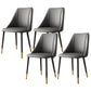 Glam Upholstered Dining Side Chair Faux Leather and Metal Dining Chair Grey 4 Piece Set Clearhalo 'Dining Chairs' 'Dining Tables & Seating' 'dining_chair' 'furn' 'furn_dining_chair' 'Furniture' 'Kitchen & Dining Furniture' 6104019