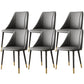 Glam Upholstered Dining Side Chair Faux Leather and Metal Dining Chair Grey 6 Piece Set Clearhalo 'Dining Chairs' 'Dining Tables & Seating' 'dining_chair' 'furn' 'furn_dining_chair' 'Furniture' 'Kitchen & Dining Furniture' 6104020