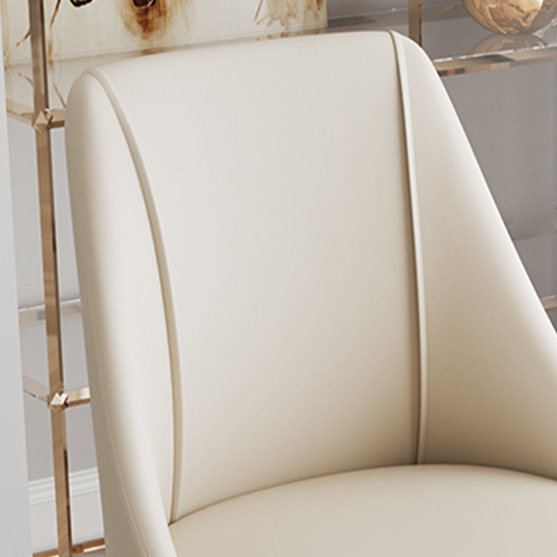Glam Upholstered Dining Side Chair Faux Leather and Metal Dining Chair Clearhalo 'Dining Chairs' 'Dining Tables & Seating' 'dining_chair' 'furn' 'furn_dining_chair' 'Furniture' 'Kitchen & Dining Furniture' 6104027