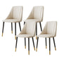 Glam Upholstered Dining Side Chair Faux Leather and Metal Dining Chair White 4 Piece Set Clearhalo 'Dining Chairs' 'Dining Tables & Seating' 'dining_chair' 'furn' 'furn_dining_chair' 'Furniture' 'Kitchen & Dining Furniture' 6104028