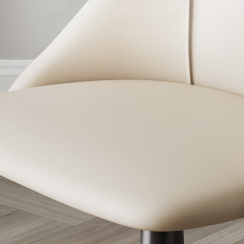 Glam Upholstered Dining Side Chair Faux Leather and Metal Dining Chair Clearhalo 'Dining Chairs' 'Dining Tables & Seating' 'dining_chair' 'furn' 'furn_dining_chair' 'Furniture' 'Kitchen & Dining Furniture' 6104029