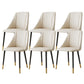 Glam Upholstered Dining Side Chair Faux Leather and Metal Dining Chair White 6 Piece Set Clearhalo 'Dining Chairs' 'Dining Tables & Seating' 'dining_chair' 'furn' 'furn_dining_chair' 'Furniture' 'Kitchen & Dining Furniture' 6104030