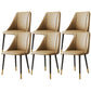 Glam Upholstered Dining Side Chair Faux Leather and Metal Dining Chair Yellow 6 Piece Set Clearhalo 'Dining Chairs' 'Dining Tables & Seating' 'dining_chair' 'furn' 'furn_dining_chair' 'Furniture' 'Kitchen & Dining Furniture' 6104038
