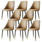 Glam Upholstered Dining Side Chair Faux Leather and Metal Dining Chair Yellow 8 Piece Set Clearhalo 'Dining Chairs' 'Dining Tables & Seating' 'dining_chair' 'furn' 'furn_dining_chair' 'Furniture' 'Kitchen & Dining Furniture' 6104040