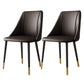 Glam Upholstered Dining Side Chair Faux Leather and Metal Dining Chair Brown 2 Piece Set Clearhalo 'Dining Chairs' 'Dining Tables & Seating' 'dining_chair' 'furn' 'furn_dining_chair' 'Furniture' 'Kitchen & Dining Furniture' 6104044