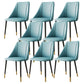 Glam Upholstered Dining Side Chair Faux Leather and Metal Dining Chair Blue 8 Piece Set Clearhalo 'Dining Chairs' 'Dining Tables & Seating' 'dining_chair' 'furn' 'furn_dining_chair' 'Furniture' 'Kitchen & Dining Furniture' 6104051