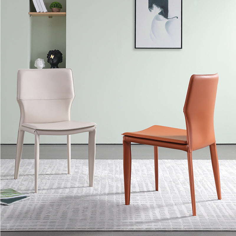 Designer Style Armless Chair Leather Upholstered Indoor Chair for Restaurant Clearhalo 'Dining Chairs' 'Dining Tables & Seating' 'dining_chair' 'furn' 'furn_dining_chair' 'Furniture' 'Kitchen & Dining Furniture' 6104055