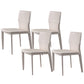 Designer Style Armless Chair Leather Upholstered Indoor Chair for Restaurant White 4 Piece Set Clearhalo 'Dining Chairs' 'Dining Tables & Seating' 'dining_chair' 'furn' 'furn_dining_chair' 'Furniture' 'Kitchen & Dining Furniture' 6104056