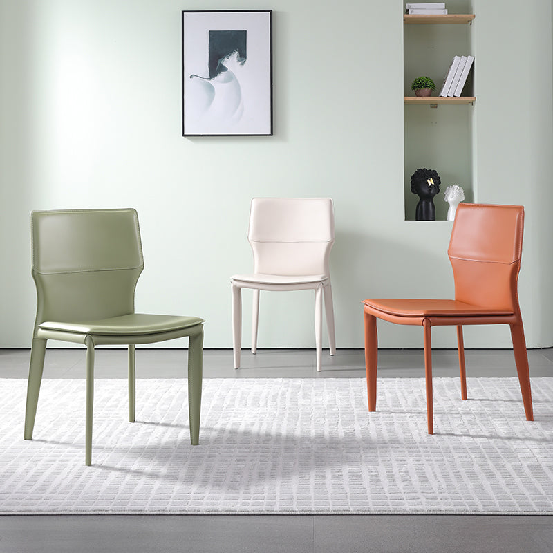 Designer Style Armless Chair Leather Upholstered Indoor Chair for Restaurant Clearhalo 'Dining Chairs' 'Dining Tables & Seating' 'dining_chair' 'furn' 'furn_dining_chair' 'Furniture' 'Kitchen & Dining Furniture' 6104057