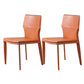 Designer Style Armless Chair Leather Upholstered Indoor Chair for Restaurant Orange 2 Piece Set Clearhalo 'Dining Chairs' 'Dining Tables & Seating' 'dining_chair' 'furn' 'furn_dining_chair' 'Furniture' 'Kitchen & Dining Furniture' 6104064