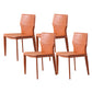 Designer Style Armless Chair Leather Upholstered Indoor Chair for Restaurant Orange 4 Piece Set Clearhalo 'Dining Chairs' 'Dining Tables & Seating' 'dining_chair' 'furn' 'furn_dining_chair' 'Furniture' 'Kitchen & Dining Furniture' 6104065