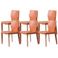 Designer Style Armless Chair Leather Upholstered Indoor Chair for Restaurant Orange 6 Piece Set Clearhalo 'Dining Chairs' 'Dining Tables & Seating' 'dining_chair' 'furn' 'furn_dining_chair' 'Furniture' 'Kitchen & Dining Furniture' 6104068