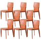 Designer Style Armless Chair Leather Upholstered Indoor Chair for Restaurant Orange 8 Piece Set Clearhalo 'Dining Chairs' 'Dining Tables & Seating' 'dining_chair' 'furn' 'furn_dining_chair' 'Furniture' 'Kitchen & Dining Furniture' 6104069