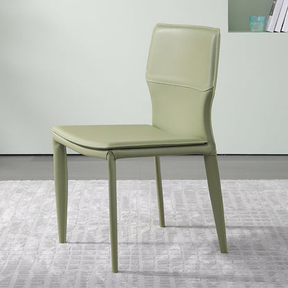 Designer Style Armless Chair Leather Upholstered Indoor Chair for Restaurant Green 1 Piece Clearhalo 'Dining Chairs' 'Dining Tables & Seating' 'dining_chair' 'furn' 'furn_dining_chair' 'Furniture' 'Kitchen & Dining Furniture' 6104077