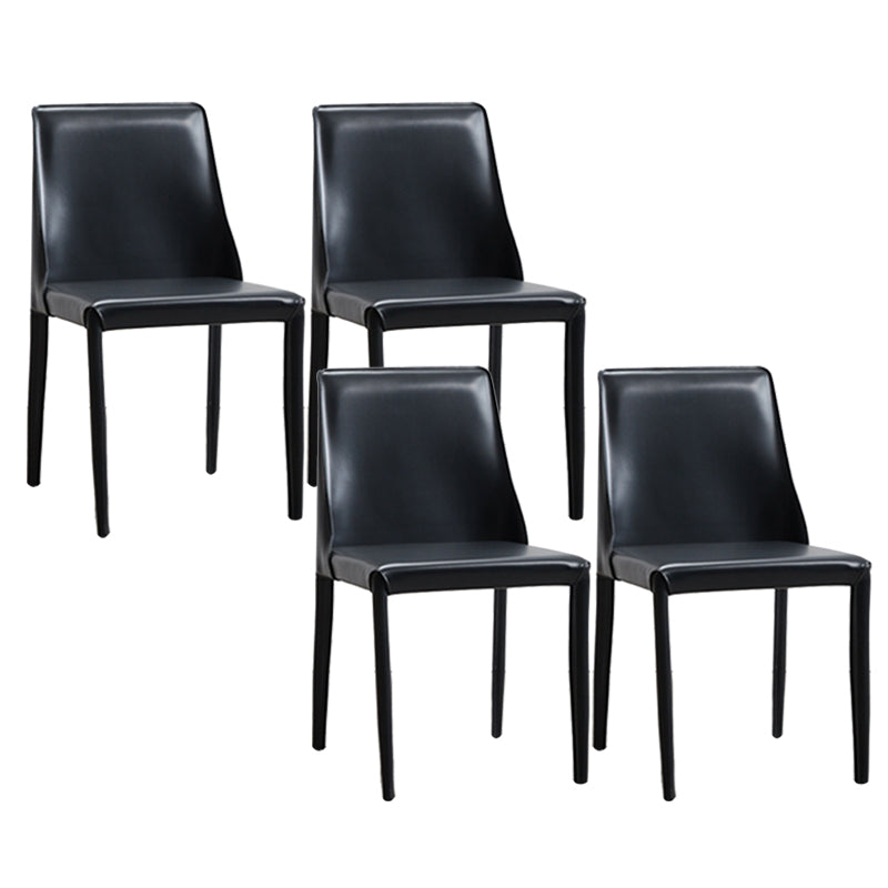 Contemporary Dining Room Chair Faux Leather Dining Chair for Home Black 4 Piece Set Clearhalo 'Dining Chairs' 'Dining Tables & Seating' 'dining_chair' 'furn' 'furn_dining_chair' 'Furniture' 'Kitchen & Dining Furniture' 6104082