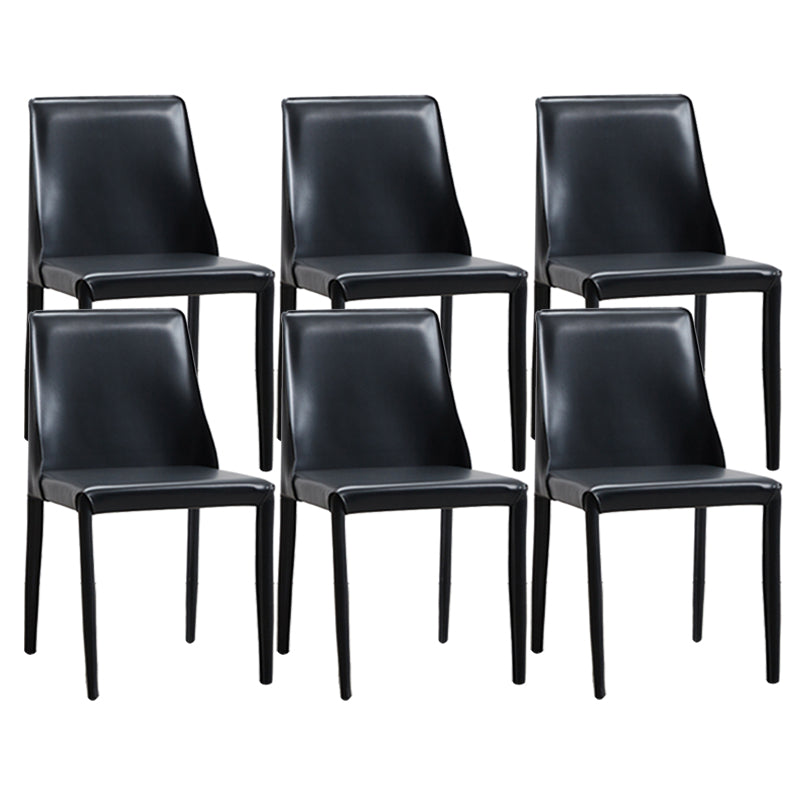Contemporary Dining Room Chair Faux Leather Dining Chair for Home Black 6 Piece Set Clearhalo 'Dining Chairs' 'Dining Tables & Seating' 'dining_chair' 'furn' 'furn_dining_chair' 'Furniture' 'Kitchen & Dining Furniture' 6104084