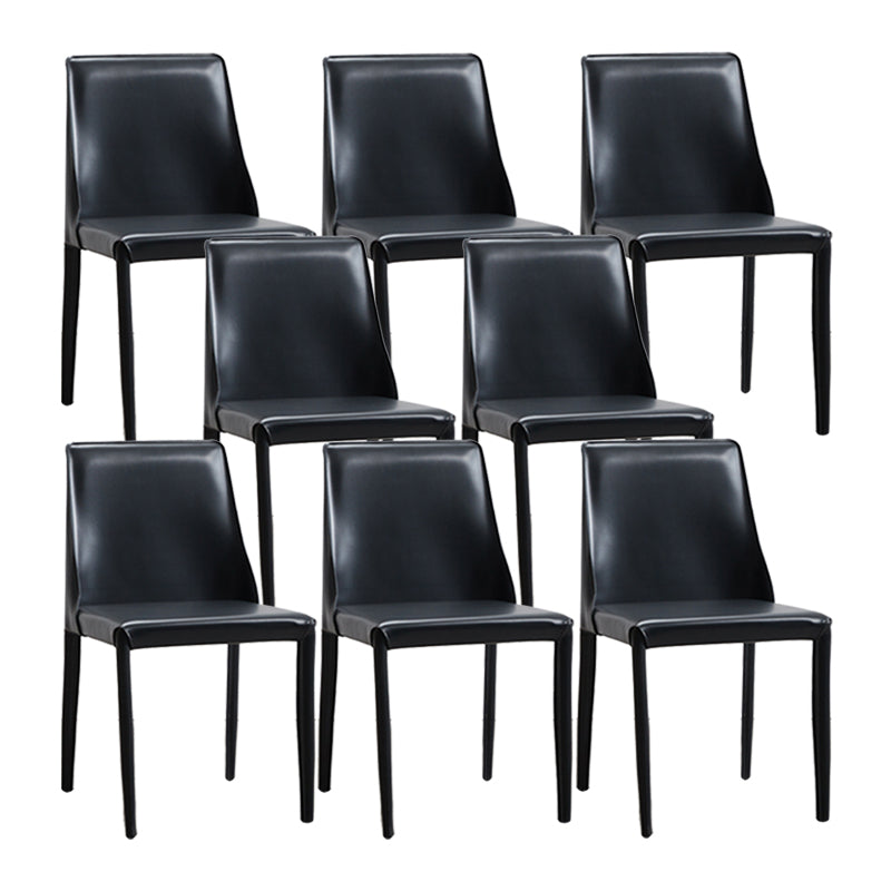 Contemporary Dining Room Chair Faux Leather Dining Chair for Home Black 8 Piece Set Clearhalo 'Dining Chairs' 'Dining Tables & Seating' 'dining_chair' 'furn' 'furn_dining_chair' 'Furniture' 'Kitchen & Dining Furniture' 6104087