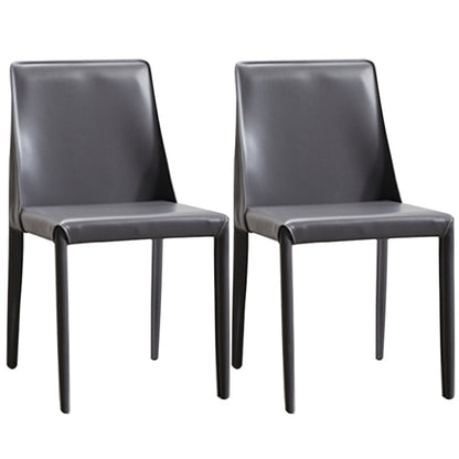 Contemporary Dining Room Chair Faux Leather Dining Chair for Home Grey 2 Piece Set Clearhalo 'Dining Chairs' 'Dining Tables & Seating' 'dining_chair' 'furn' 'furn_dining_chair' 'Furniture' 'Kitchen & Dining Furniture' 6104089