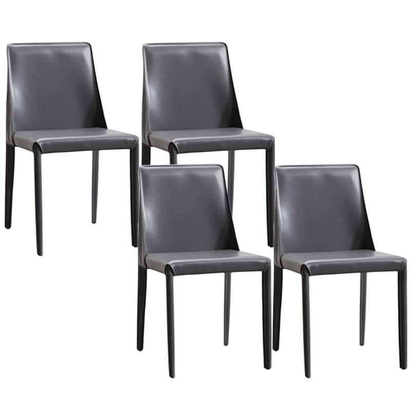 Contemporary Dining Room Chair Faux Leather Dining Chair for Home Grey 4 Piece Set Clearhalo 'Dining Chairs' 'Dining Tables & Seating' 'dining_chair' 'furn' 'furn_dining_chair' 'Furniture' 'Kitchen & Dining Furniture' 6104091