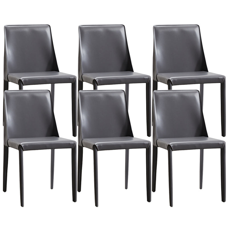 Contemporary Dining Room Chair Faux Leather Dining Chair for Home Grey 6 Piece Set Clearhalo 'Dining Chairs' 'Dining Tables & Seating' 'dining_chair' 'furn' 'furn_dining_chair' 'Furniture' 'Kitchen & Dining Furniture' 6104092