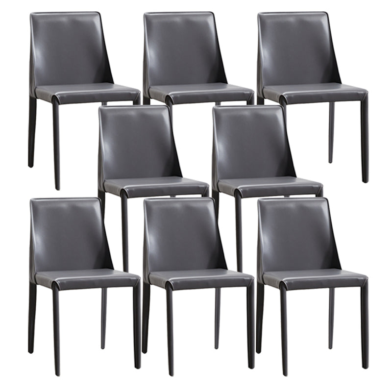 Contemporary Dining Room Chair Faux Leather Dining Chair for Home Grey 8 Piece Set Clearhalo 'Dining Chairs' 'Dining Tables & Seating' 'dining_chair' 'furn' 'furn_dining_chair' 'Furniture' 'Kitchen & Dining Furniture' 6104094