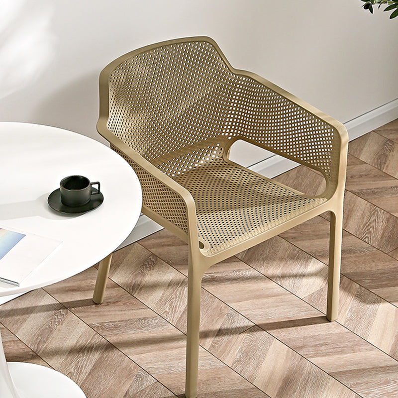 Designer Style Arm Chair Plastic Cross Back Side Chair for Restaurant Clearhalo 'Dining Chairs' 'Dining Tables & Seating' 'dining_chair' 'furn' 'furn_dining_chair' 'Furniture' 'Kitchen & Dining Furniture' 6104108