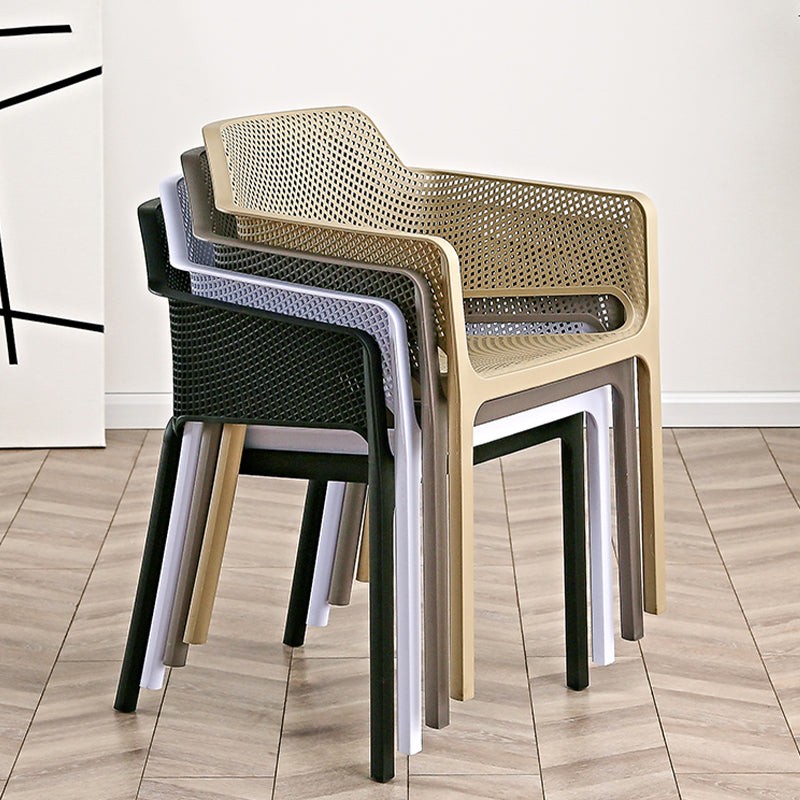 Designer Style Arm Chair Plastic Cross Back Side Chair for Restaurant Clearhalo 'Dining Chairs' 'Dining Tables & Seating' 'dining_chair' 'furn' 'furn_dining_chair' 'Furniture' 'Kitchen & Dining Furniture' 6104124