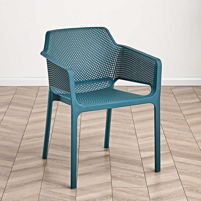 Designer Style Arm Chair Plastic Cross Back Side Chair for Restaurant Clearhalo 'Dining Chairs' 'Dining Tables & Seating' 'dining_chair' 'furn' 'furn_dining_chair' 'Furniture' 'Kitchen & Dining Furniture' 6104130