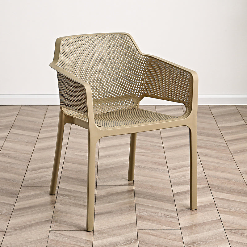 Designer Style Arm Chair Plastic Cross Back Side Chair for Restaurant Clearhalo 'Dining Chairs' 'Dining Tables & Seating' 'dining_chair' 'furn' 'furn_dining_chair' 'Furniture' 'Kitchen & Dining Furniture' 6104132