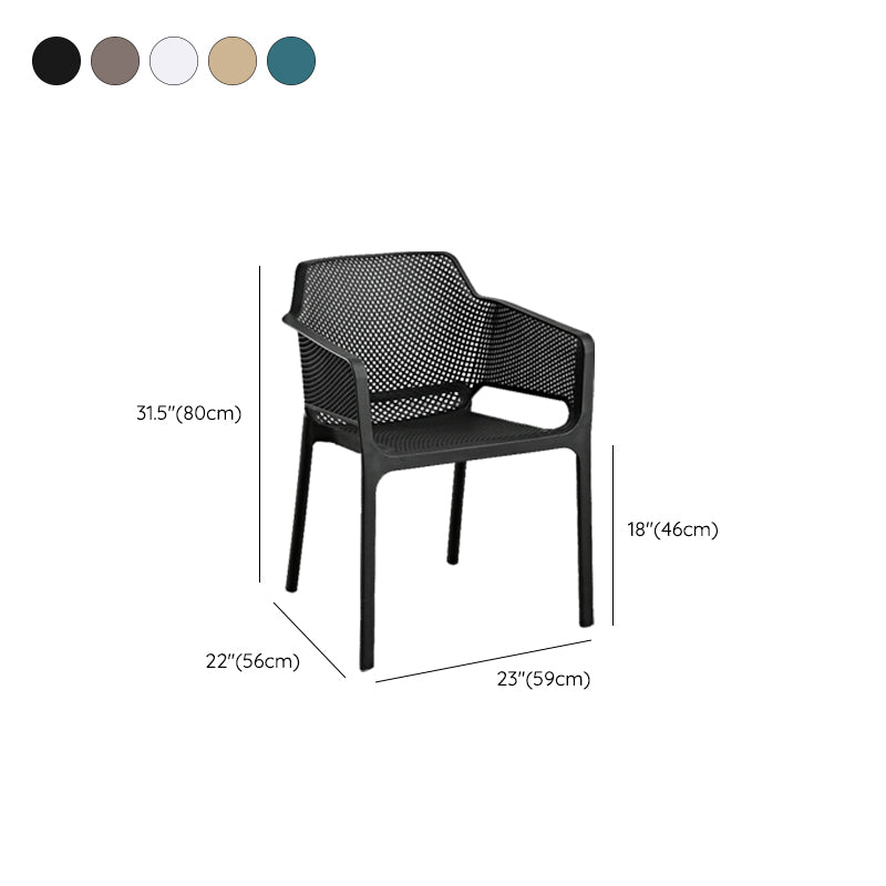 Designer Style Arm Chair Plastic Cross Back Side Chair for Restaurant Clearhalo 'Dining Chairs' 'Dining Tables & Seating' 'dining_chair' 'furn' 'furn_dining_chair' 'Furniture' 'Kitchen & Dining Furniture' 6104133