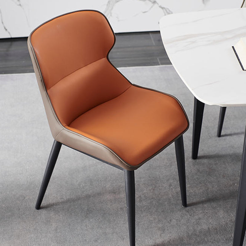 Upholstered Dining Chair Faux Leather and Metal Dining Room Chair Clearhalo 'Dining Chairs' 'Dining Tables & Seating' 'dining_chair' 'furn' 'furn_dining_chair' 'Furniture' 'Kitchen & Dining Furniture' 6104134