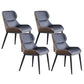 Upholstered Dining Chair Faux Leather and Metal Dining Room Chair Blue-Brown 4 Piece Set Clearhalo 'Dining Chairs' 'Dining Tables & Seating' 'dining_chair' 'furn' 'furn_dining_chair' 'Furniture' 'Kitchen & Dining Furniture' 6104136