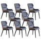 Upholstered Dining Chair Faux Leather and Metal Dining Room Chair Blue-Brown 8 Piece Set Clearhalo 'Dining Chairs' 'Dining Tables & Seating' 'dining_chair' 'furn' 'furn_dining_chair' 'Furniture' 'Kitchen & Dining Furniture' 6104141