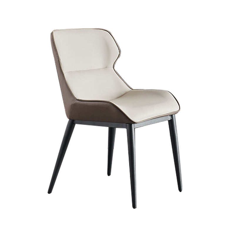 Upholstered Dining Chair Faux Leather and Metal Dining Room Chair Clearhalo 'Dining Chairs' 'Dining Tables & Seating' 'dining_chair' 'furn' 'furn_dining_chair' 'Furniture' 'Kitchen & Dining Furniture' 6104142