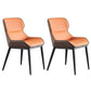 Upholstered Dining Chair Faux Leather and Metal Dining Room Chair Orange Brown 2 Piece Set Clearhalo 'Dining Chairs' 'Dining Tables & Seating' 'dining_chair' 'furn' 'furn_dining_chair' 'Furniture' 'Kitchen & Dining Furniture' 6104150