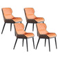 Upholstered Dining Chair Faux Leather and Metal Dining Room Chair Orange Brown 4 Piece Set Clearhalo 'Dining Chairs' 'Dining Tables & Seating' 'dining_chair' 'furn' 'furn_dining_chair' 'Furniture' 'Kitchen & Dining Furniture' 6104152