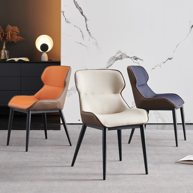 Upholstered Dining Chair Faux Leather and Metal Dining Room Chair Clearhalo 'Dining Chairs' 'Dining Tables & Seating' 'dining_chair' 'furn' 'furn_dining_chair' 'Furniture' 'Kitchen & Dining Furniture' 6104153