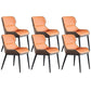 Upholstered Dining Chair Faux Leather and Metal Dining Room Chair Orange Brown 6 Piece Set Clearhalo 'Dining Chairs' 'Dining Tables & Seating' 'dining_chair' 'furn' 'furn_dining_chair' 'Furniture' 'Kitchen & Dining Furniture' 6104154