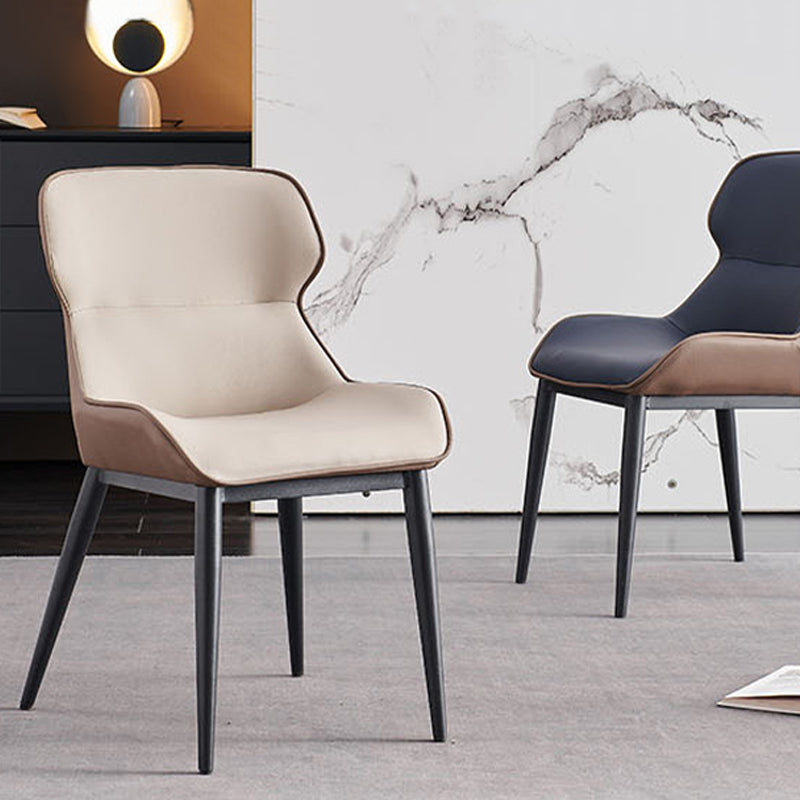 Upholstered Dining Chair Faux Leather and Metal Dining Room Chair Clearhalo 'Dining Chairs' 'Dining Tables & Seating' 'dining_chair' 'furn' 'furn_dining_chair' 'Furniture' 'Kitchen & Dining Furniture' 6104157