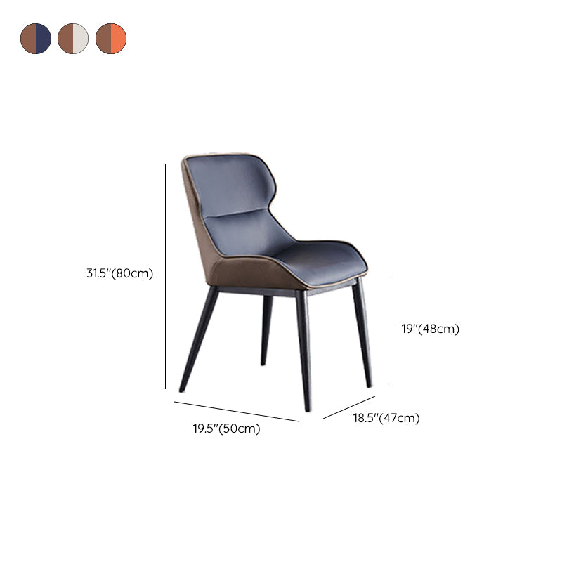 Upholstered Dining Chair Faux Leather and Metal Dining Room Chair Clearhalo 'Dining Chairs' 'Dining Tables & Seating' 'dining_chair' 'furn' 'furn_dining_chair' 'Furniture' 'Kitchen & Dining Furniture' 6104161