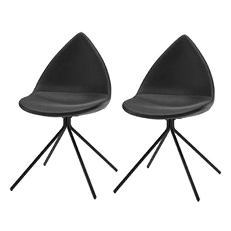 Contemporary Dining Room Chair Upholstered Side Dining Chairs Black 2 Piece Set Clearhalo 'Dining Chairs' 'Dining Tables & Seating' 'dining_chair' 'furn' 'furn_dining_chair' 'Furniture' 'Kitchen & Dining Furniture' 6104163