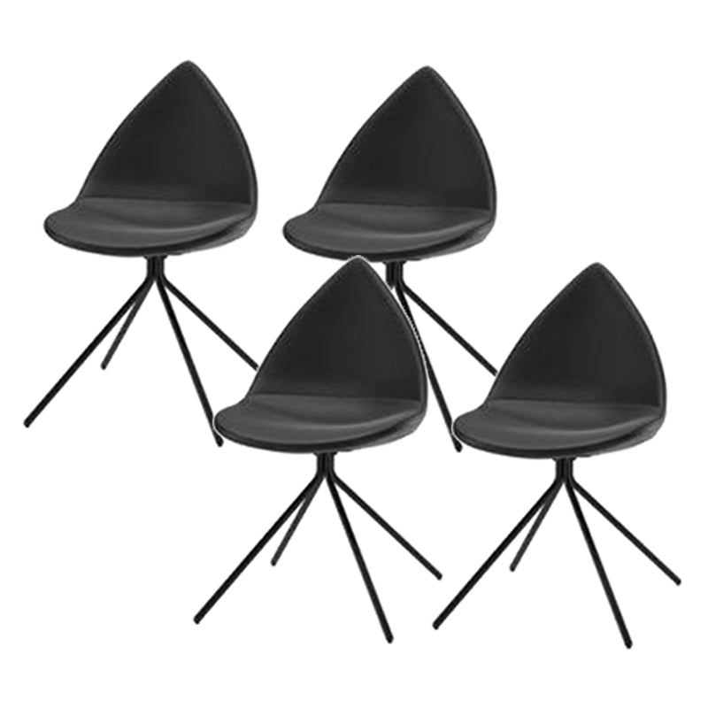 Contemporary Dining Room Chair Upholstered Side Dining Chairs Black 4 Piece Set Clearhalo 'Dining Chairs' 'Dining Tables & Seating' 'dining_chair' 'furn' 'furn_dining_chair' 'Furniture' 'Kitchen & Dining Furniture' 6104164