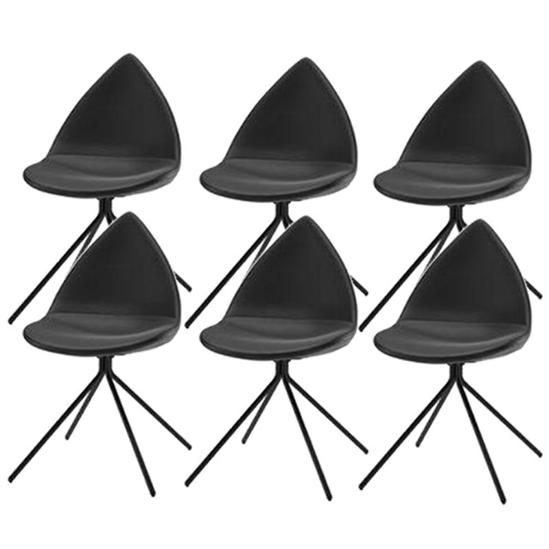 Contemporary Dining Room Chair Upholstered Side Dining Chairs Black 6 Piece Set Clearhalo 'Dining Chairs' 'Dining Tables & Seating' 'dining_chair' 'furn' 'furn_dining_chair' 'Furniture' 'Kitchen & Dining Furniture' 6104167