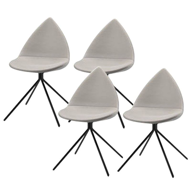 Contemporary Dining Room Chair Upholstered Side Dining Chairs Light Gray 4 Piece Set Clearhalo 'Dining Chairs' 'Dining Tables & Seating' 'dining_chair' 'furn' 'furn_dining_chair' 'Furniture' 'Kitchen & Dining Furniture' 6104173