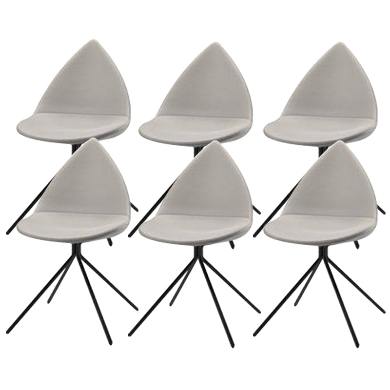 Contemporary Dining Room Chair Upholstered Side Dining Chairs Light Gray 6 Piece Set Clearhalo 'Dining Chairs' 'Dining Tables & Seating' 'dining_chair' 'furn' 'furn_dining_chair' 'Furniture' 'Kitchen & Dining Furniture' 6104175