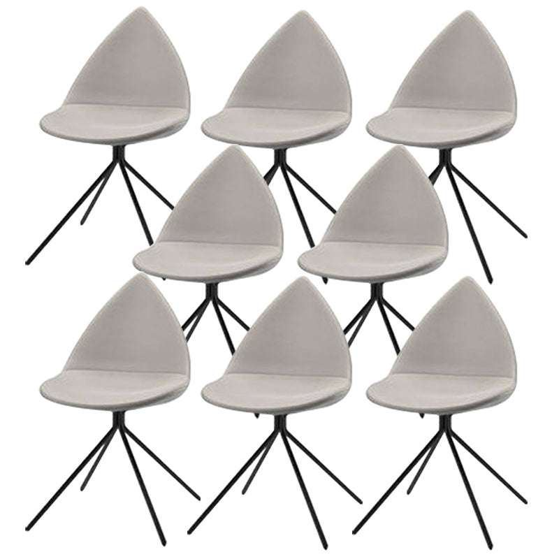 Contemporary Dining Room Chair Upholstered Side Dining Chairs Light Gray 8 Piece Set Clearhalo 'Dining Chairs' 'Dining Tables & Seating' 'dining_chair' 'furn' 'furn_dining_chair' 'Furniture' 'Kitchen & Dining Furniture' 6104177