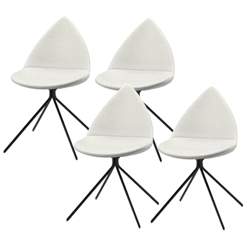 Contemporary Dining Room Chair Upholstered Side Dining Chairs White 4 Piece Set Clearhalo 'Dining Chairs' 'Dining Tables & Seating' 'dining_chair' 'furn' 'furn_dining_chair' 'Furniture' 'Kitchen & Dining Furniture' 6104180