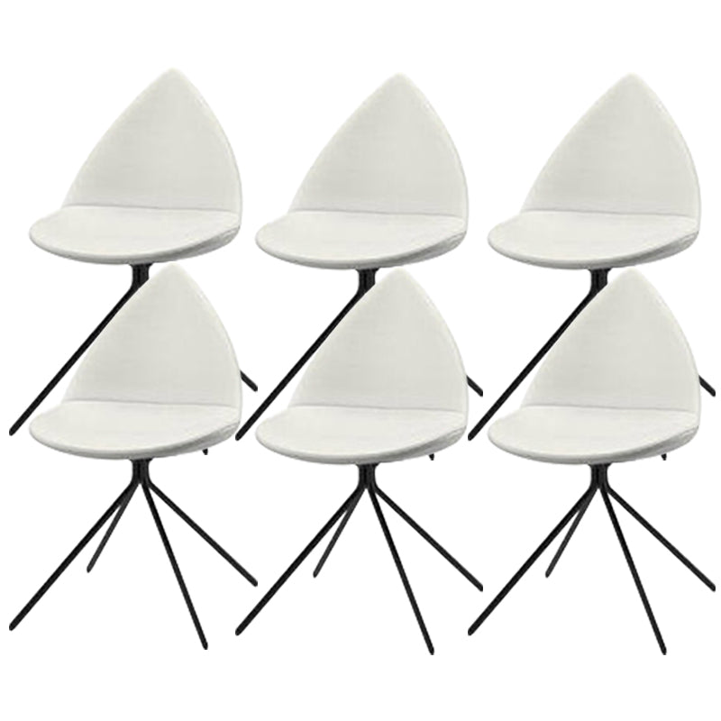 Contemporary Dining Room Chair Upholstered Side Dining Chairs White 6 Piece Set Clearhalo 'Dining Chairs' 'Dining Tables & Seating' 'dining_chair' 'furn' 'furn_dining_chair' 'Furniture' 'Kitchen & Dining Furniture' 6104182